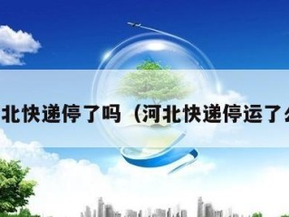 河北快递停了吗（河北快递停运了么）